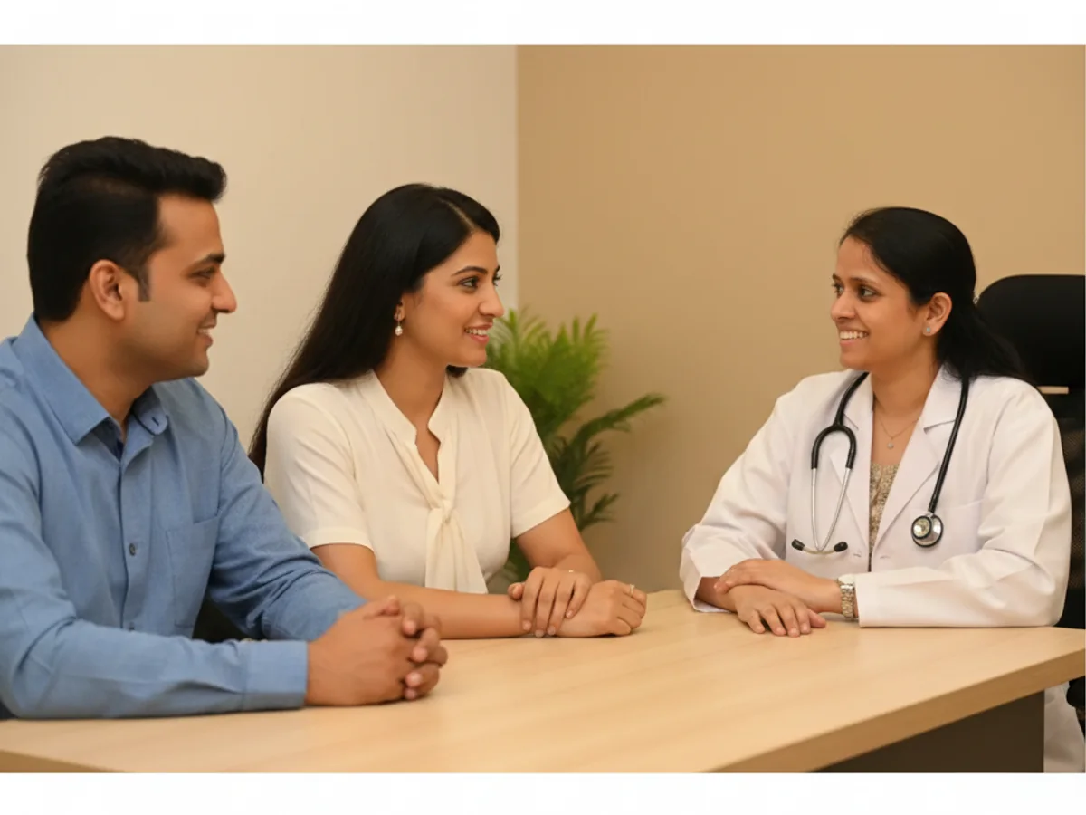 Couple consulting with a female fertility specialist about ivf myths debunked: facts for your fertility journey