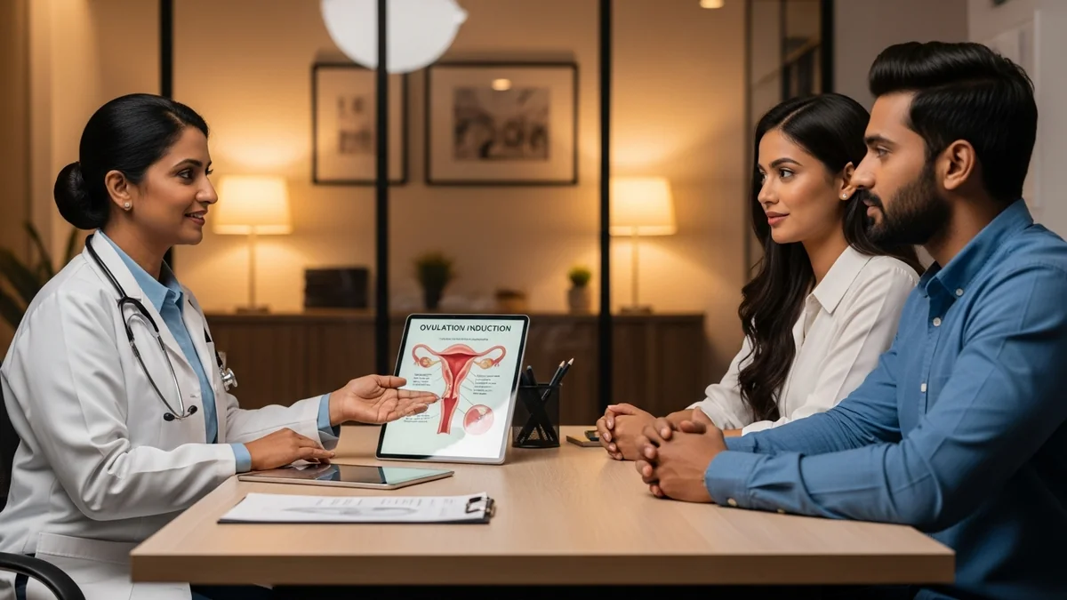 Couple consulting with a female fertility specialist about ovulation induction: your guide