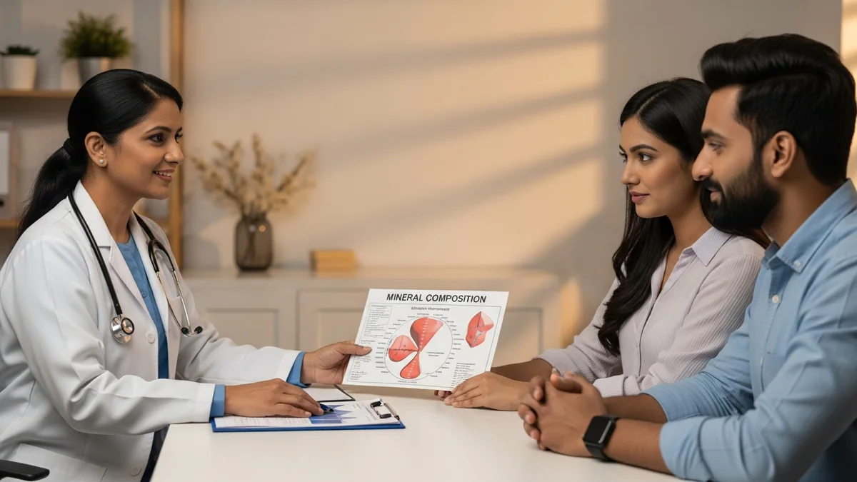 Couple consulting with a female fertility specialist about eating slate pencils in pregnancy: safe?