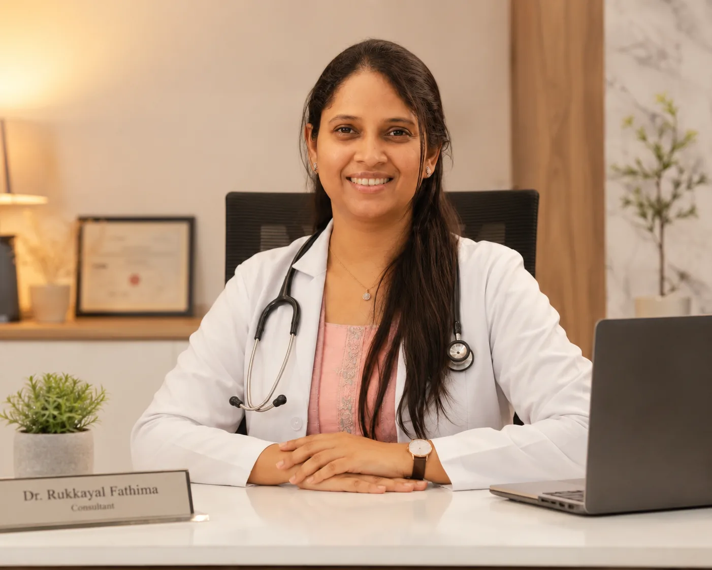 Dr. Rukkayal Fathima's fertility clinic at Kilpauk, Chennai — reception and consultation area