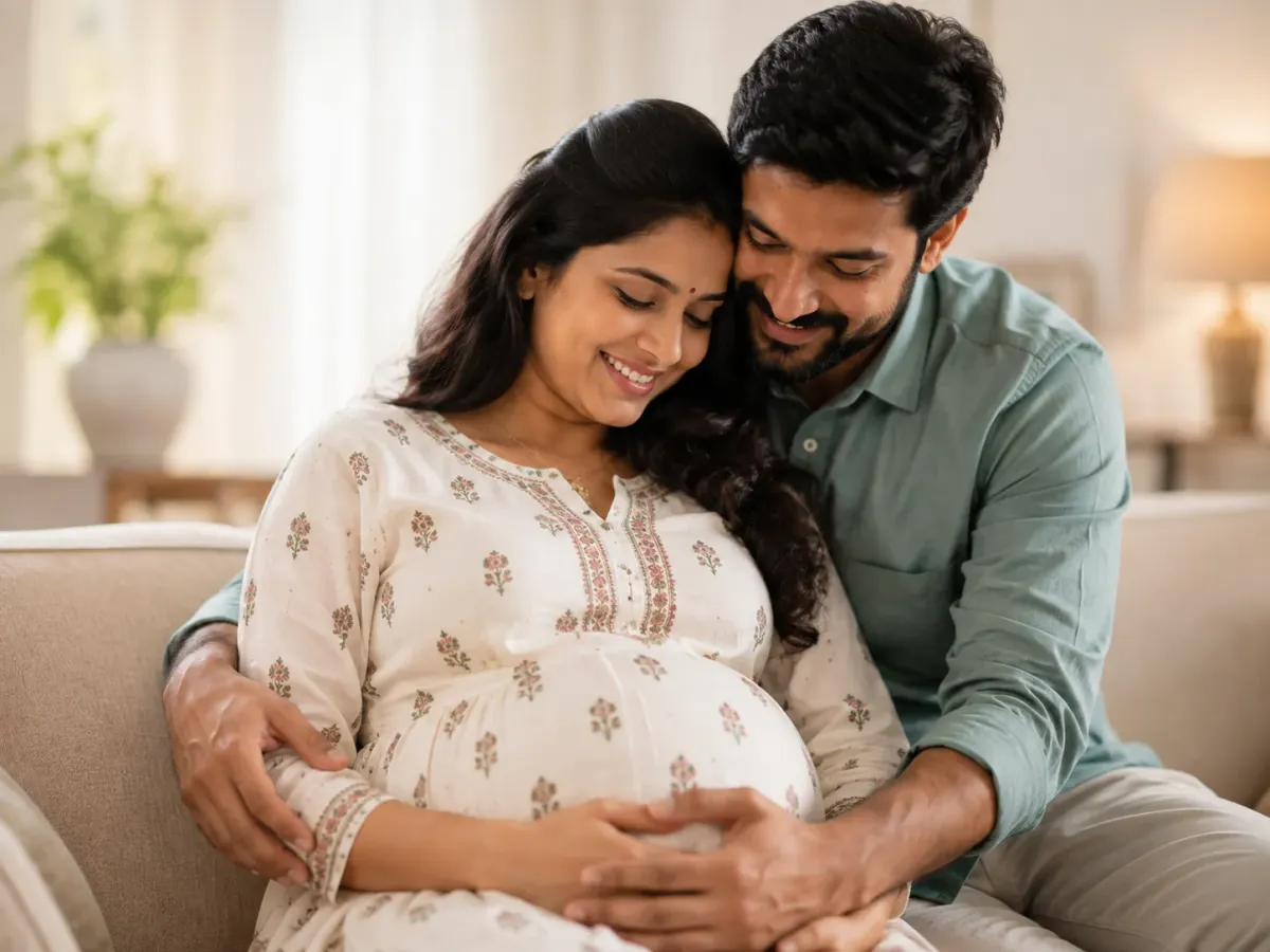 Couple expecting their baby after fertility treatment — Yaal Fertility and Women's Centre, Red Hills, Chennai