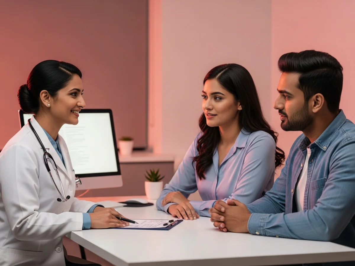 Woman consulting doctor about endometriosis treatment options in Chennai