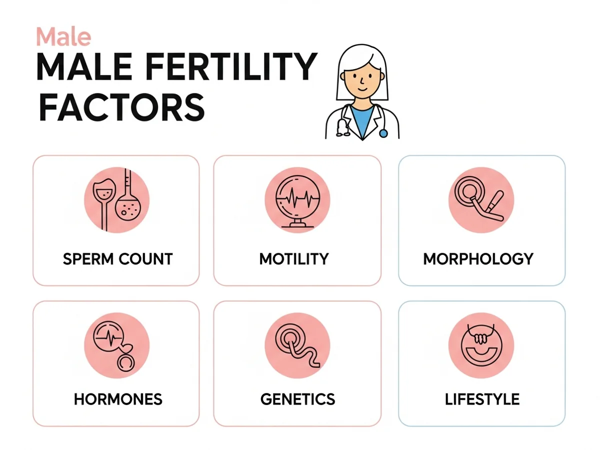 Male fertility factors — sperm count, motility, morphology, hormones, genetics, and lifestyle
